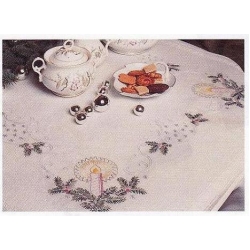 TOVAGLIE NATALIZIE PRESTAMPATE CON MATERIALE CM. 80x80 - 100% COT.
